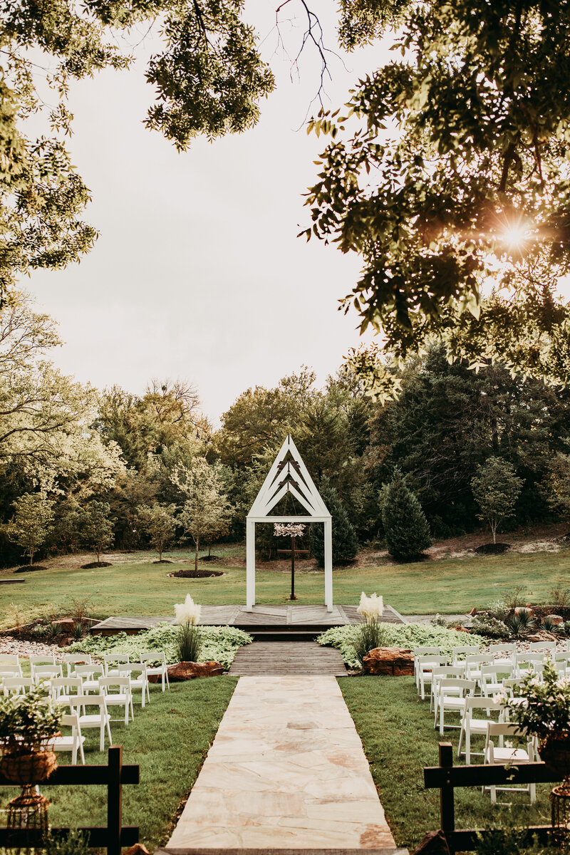 Wedding chapel with trees