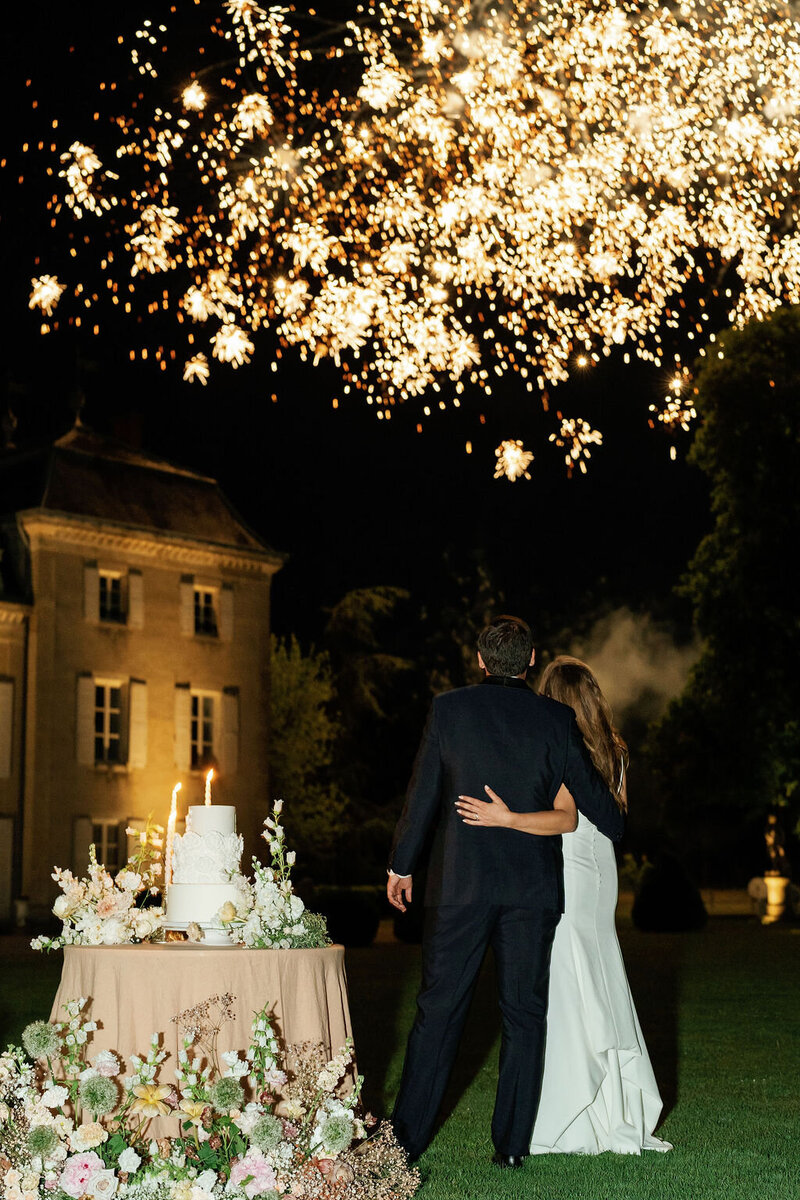 chateau wedding fireworks