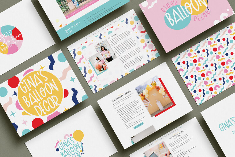 web and brand for Gina's Balloon