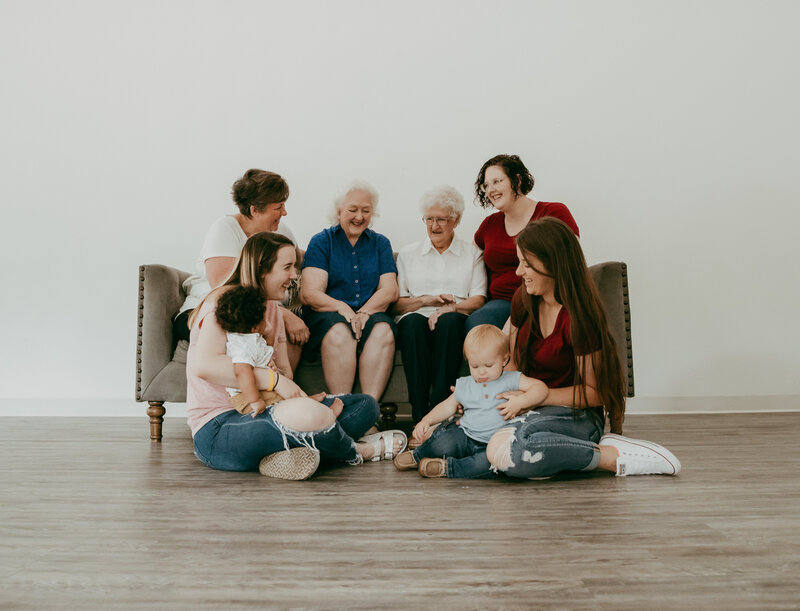 Family portraits taken in Norman Oklahoma of 5 generations.