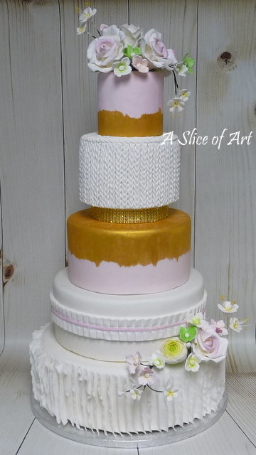 5 tier wedding cake