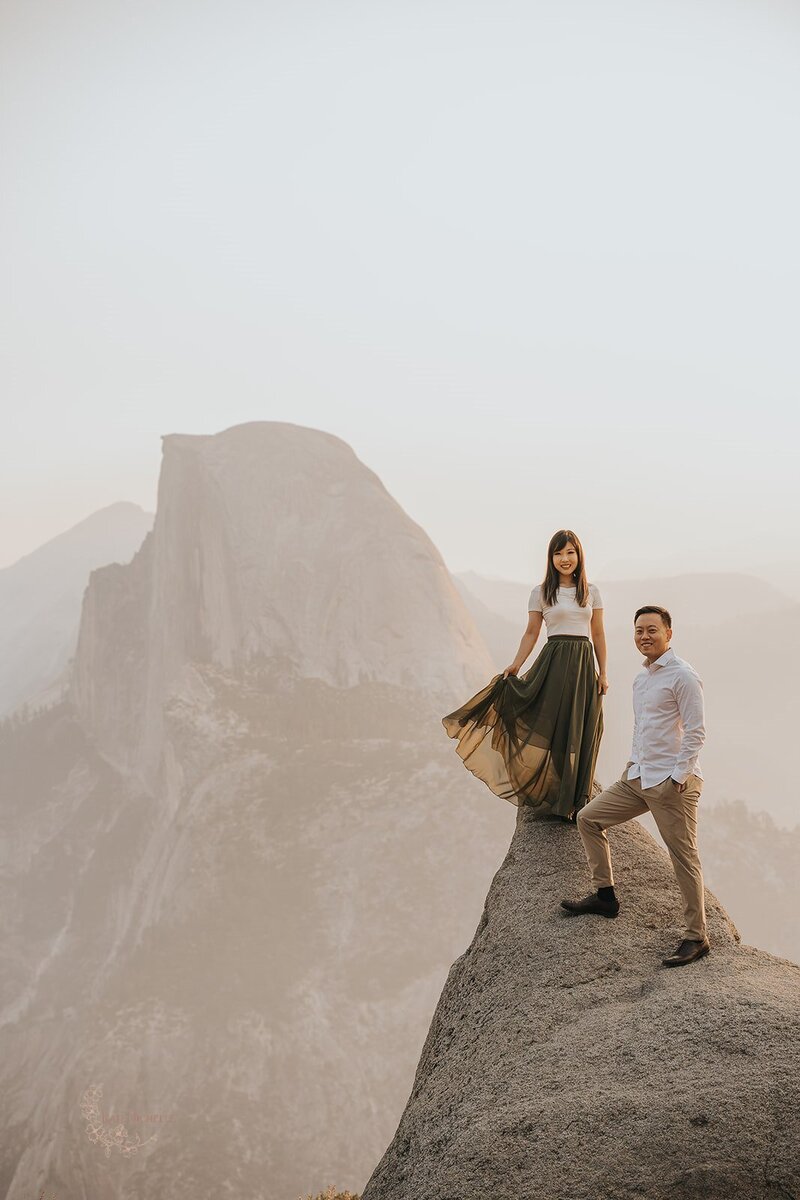 Engagement photo at Glacier Point in Yosemite