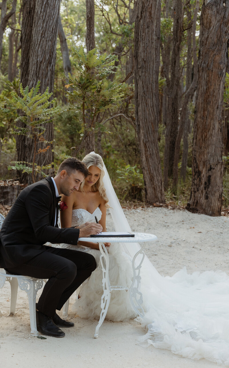 Bride and Groom at Eight Willows Retreat, Margaret River