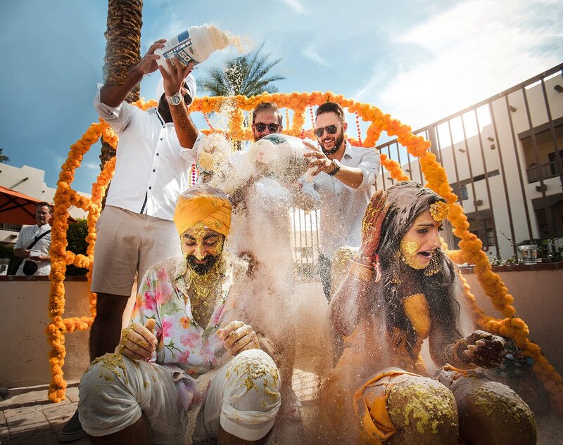 Haldi Ceremony with bride and groom