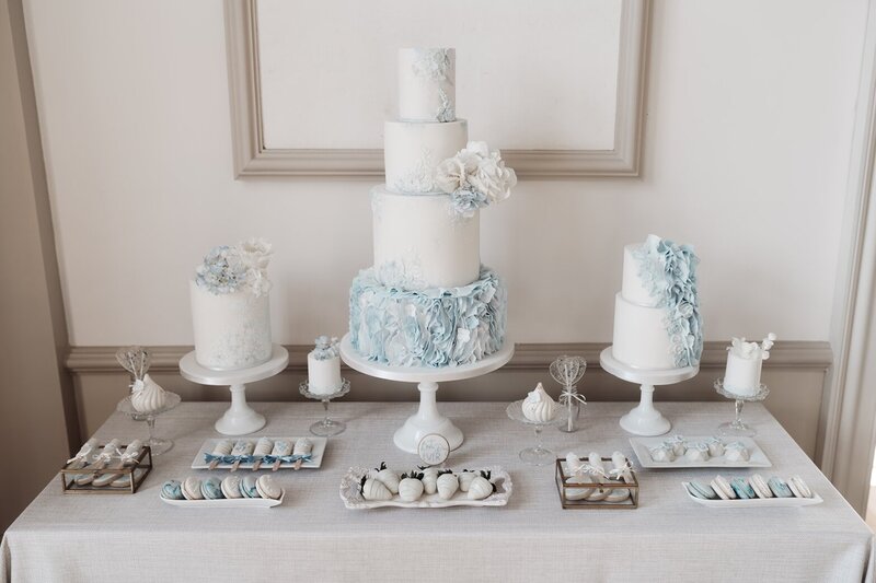 Luxury wedding cakes Hodsock Priory, Worksop