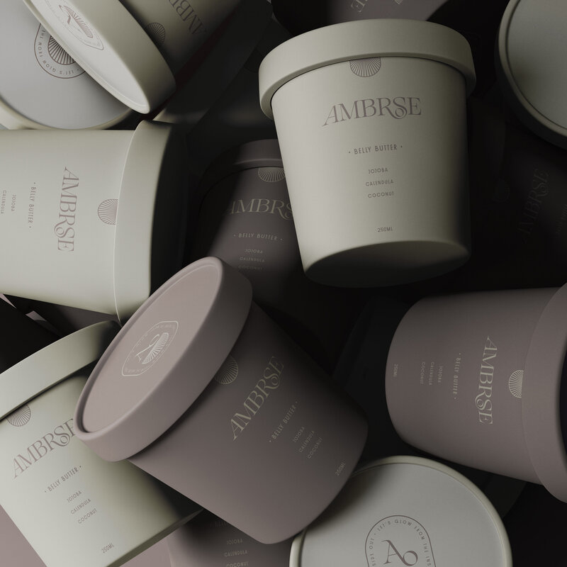 cream tubs for a pregnancy skincare company