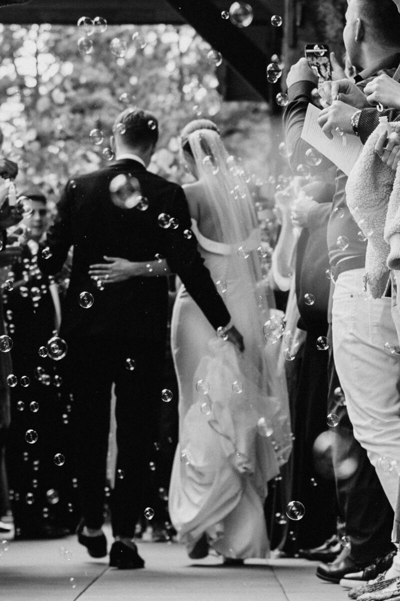 bubble exit during denver colorado wedding