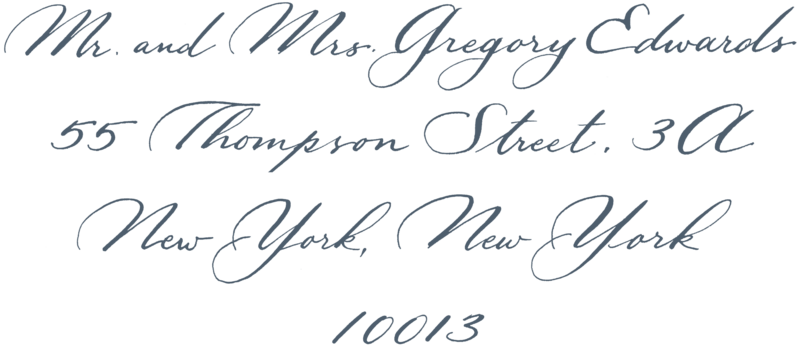 Newport Calligraphy Style- Deep Dusty Blue