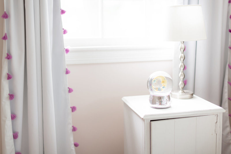 clean neutral bright newborn nursery details