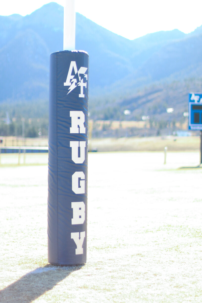 Rugby Pad on Goalpost_USAFA Zoomie Rugby