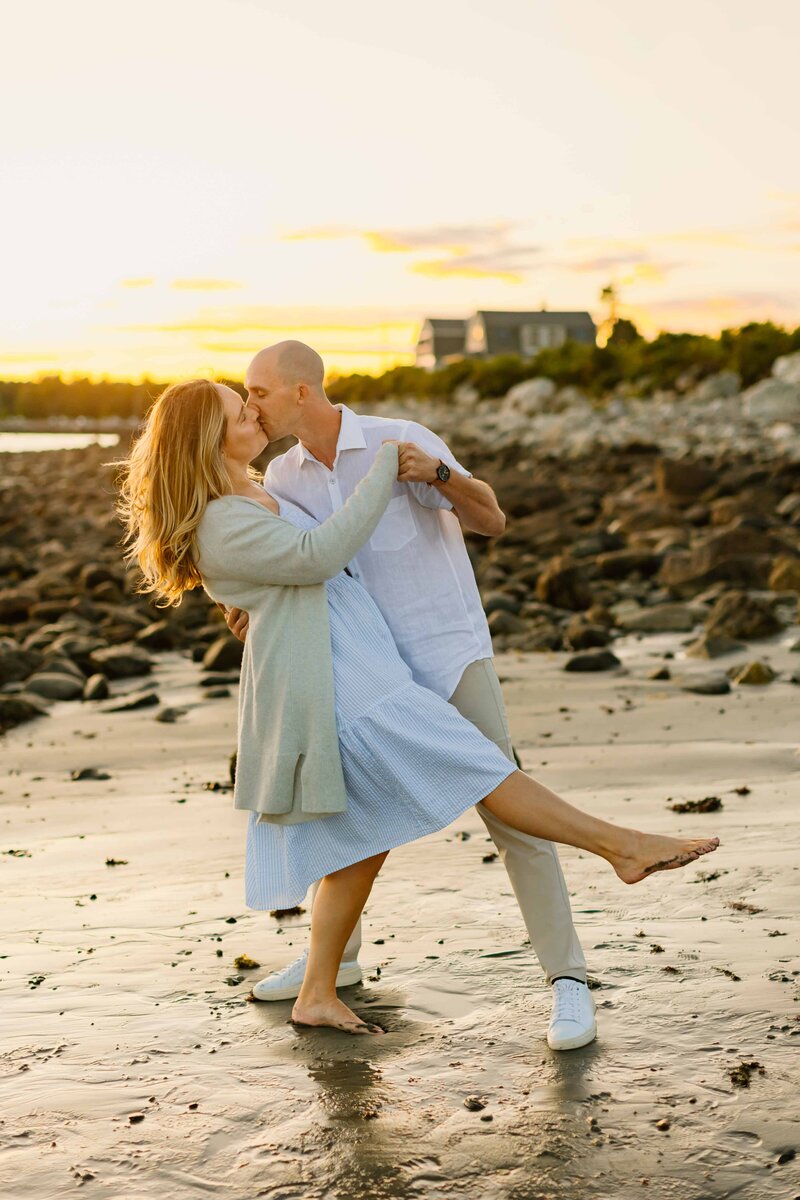 beach engagement session new england