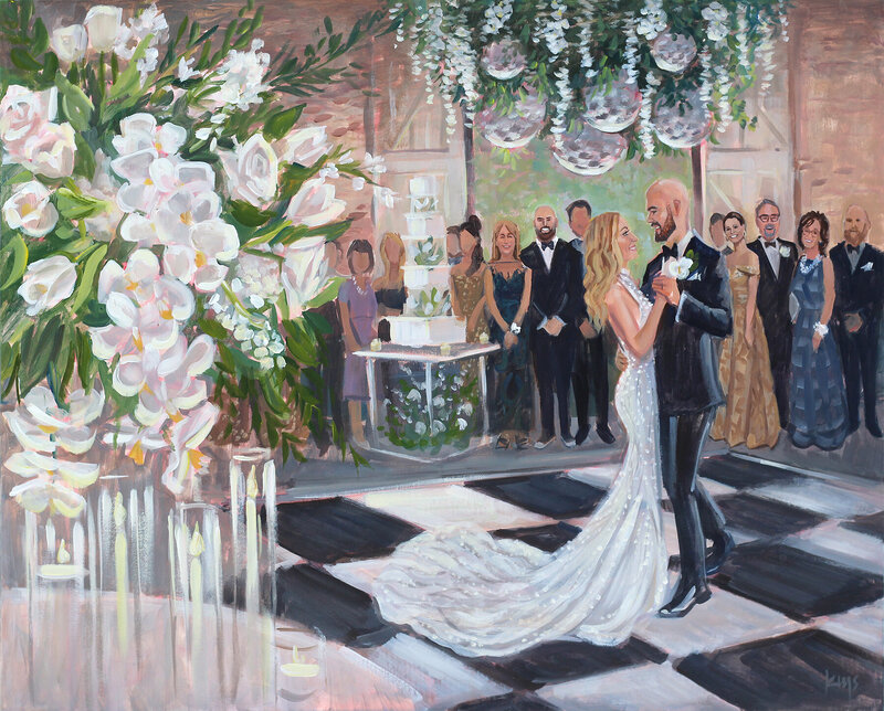 Live Wedding Paintings by Ben Keys | Chloe and Jonathan, Aloft Wilmington, NC Live Wedding Painting, web