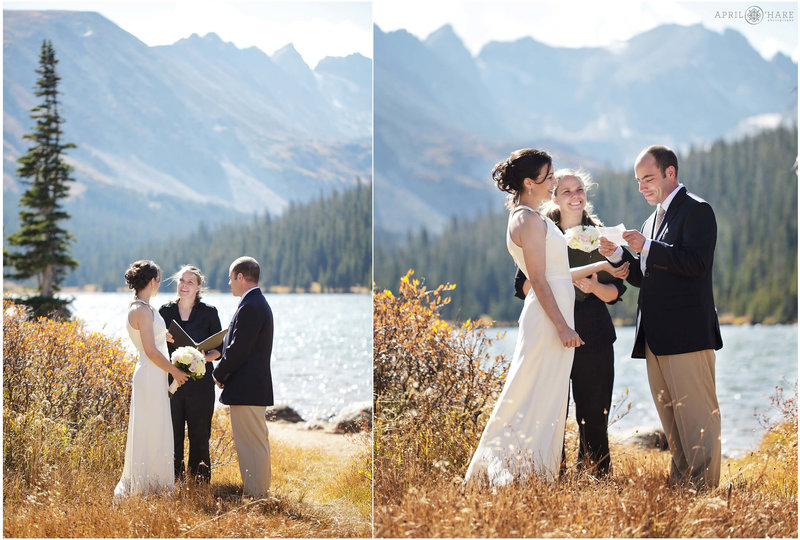 Beautiful fall wedding at Indian Peaks Wilderness in Colorado