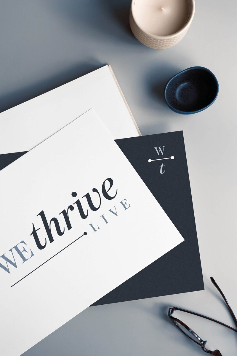 brand and logo design for a business and career coach, Wethrive.live, Rebecca Fleetwood Hession