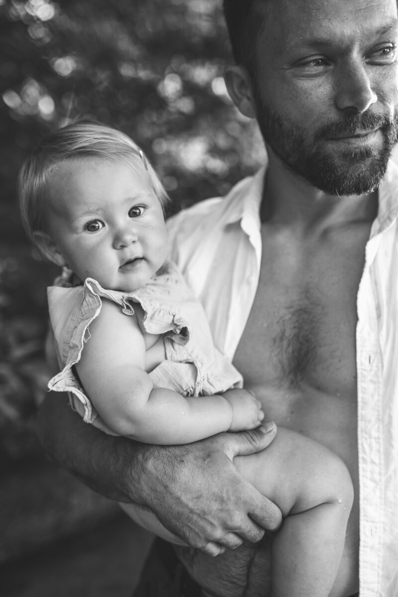 black and white father and daughter natural