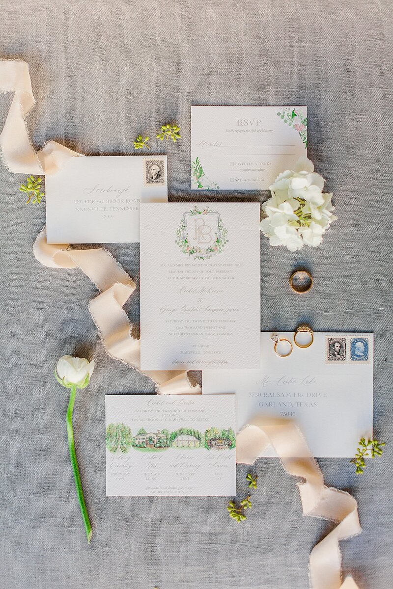 gray invitation suite by Knoxville Wedding Photographer, Amanda May Photos