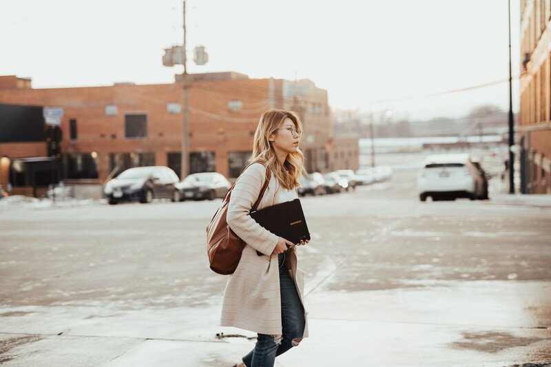 clients of Rooted Strategy walking in parking lot