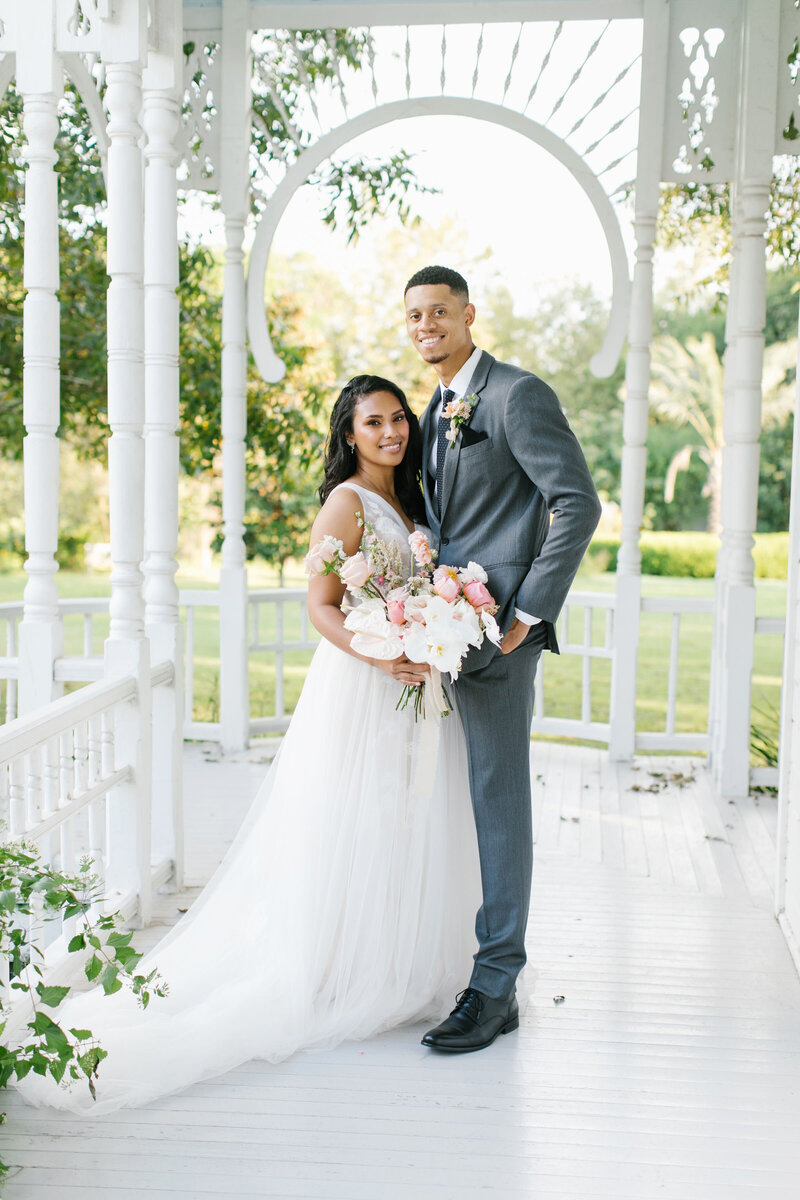 Black bride and groom at Barr Mansion