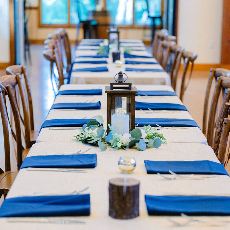 long table settings at barnwood events in madison, winconsin