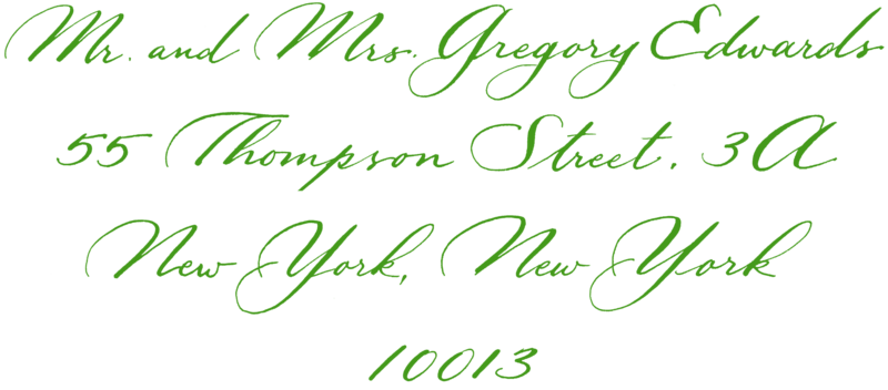 Newport Calligraphy Style- Kelly Green