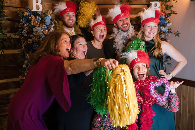 guests during photobooth at barnwood events in madison, winconsin.