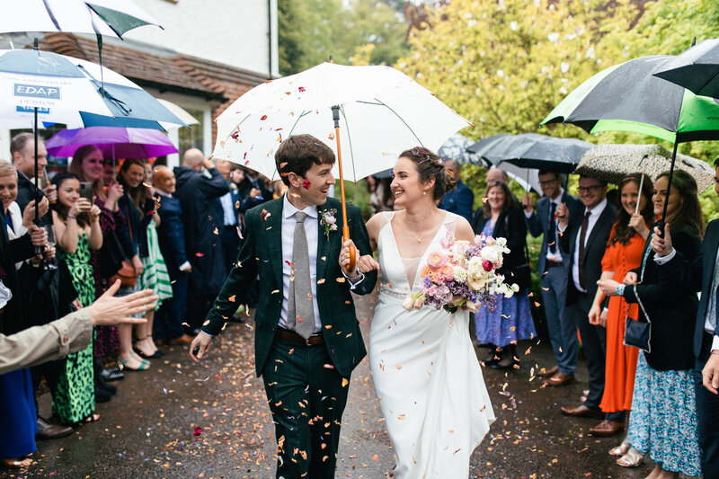 candid and fun wedding photography and videography couples confetti