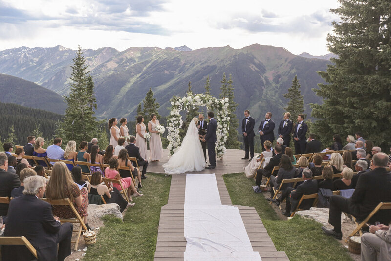 Luxury wedding on top of Aspen mountain in Aspen by destination wedding photographer Dale Benfield Photographer.