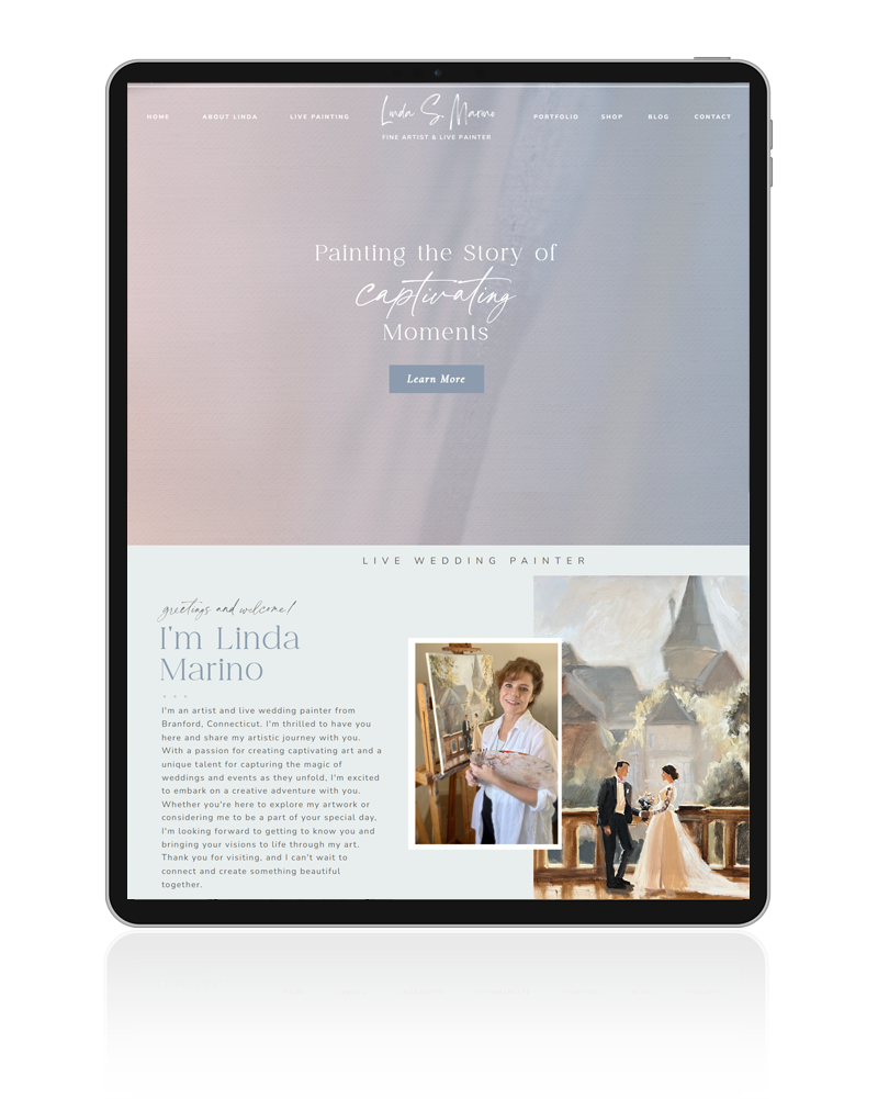 Explore Katie's salon owner website design on iPad, highlighting the intersection of creativity and digital innovation through website design for creatives.