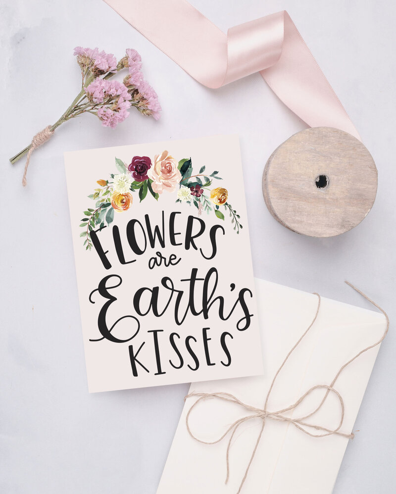 Flowers are Earth's Kisses, greeting card artwork by Nancy Ingersoll