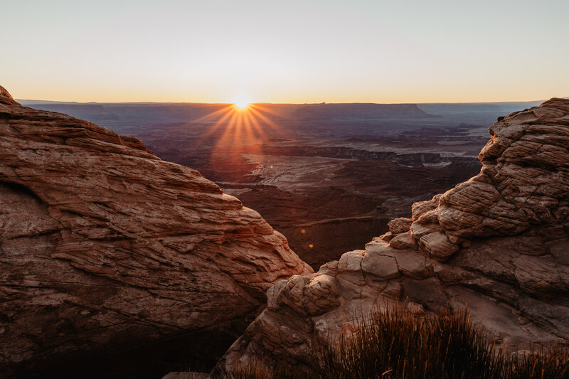 Canyonlands wedding at Mesa Arch by Moab elopement photographer in Utah