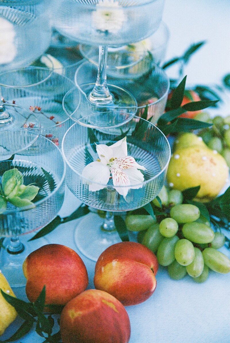 film photo of table decor at wedding in lancaster pa