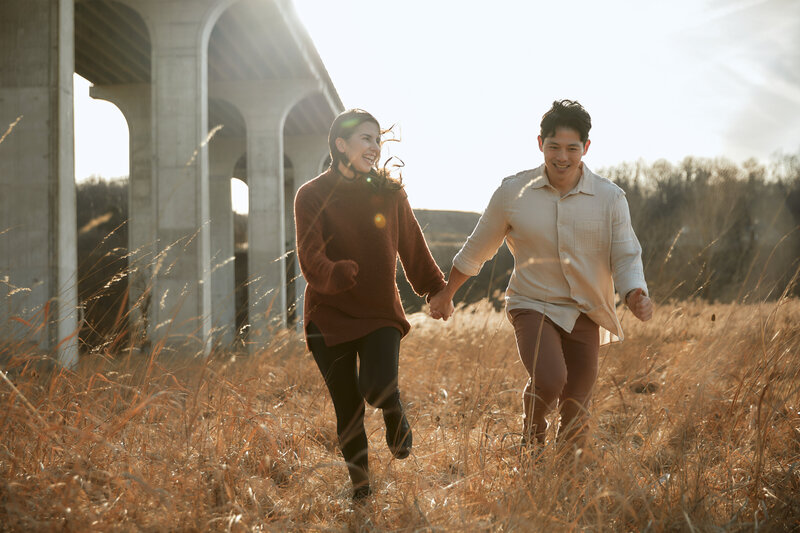 Engagement session in Cuyahoga valley Cleveland wedding photographer