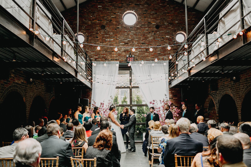 industrial space wedding ceremony