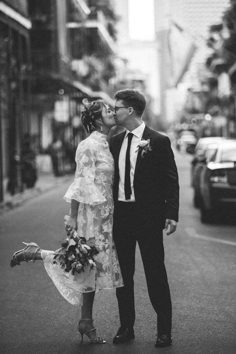 Royal Street Courtyard French Quarter New Orleans Louisiana unique eclectic boho wedding  for bride and groom