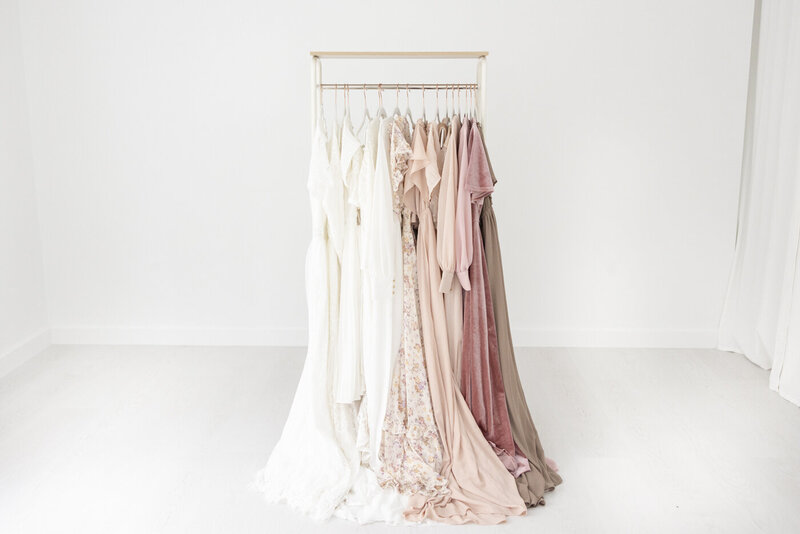 client closet of dresses