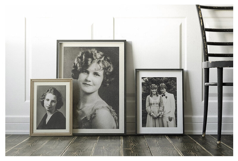 Old photos of Cari's grandmothers, who the business is named after