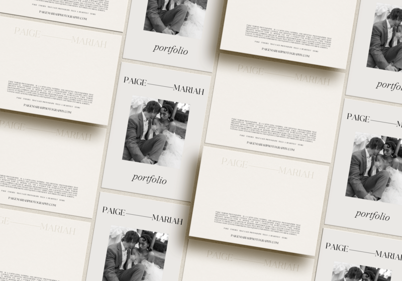 Photographers website on mockup cards