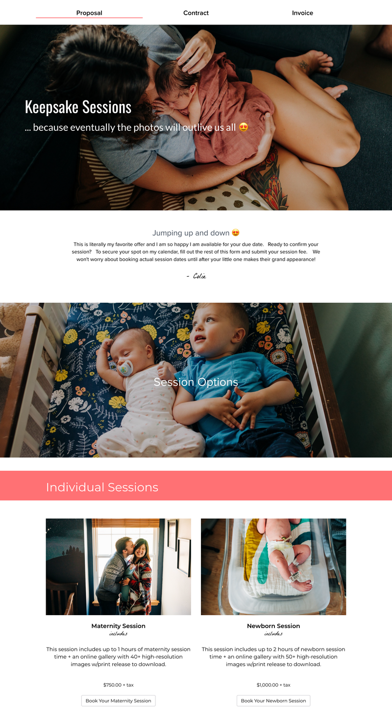 Baby Plan Proposal Mockup 1
