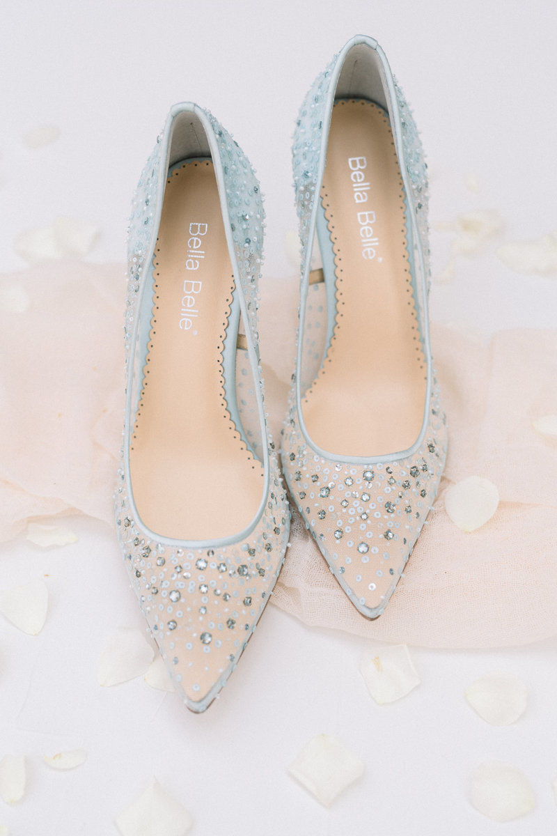 Wedding shoes photographed by best charlotte wedding photographer, Amy Kolo