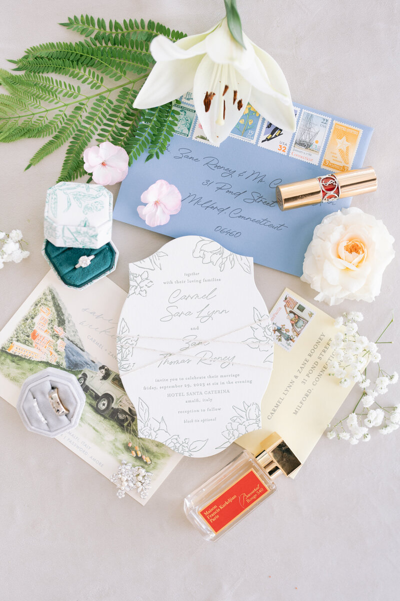 letterpress italy wedding invitation