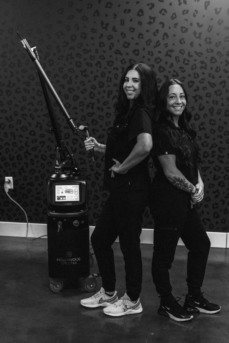 Professional laser facial performed in a high-end Pittsburgh laser lounge for skin rejuvenation and tattoo removal services..