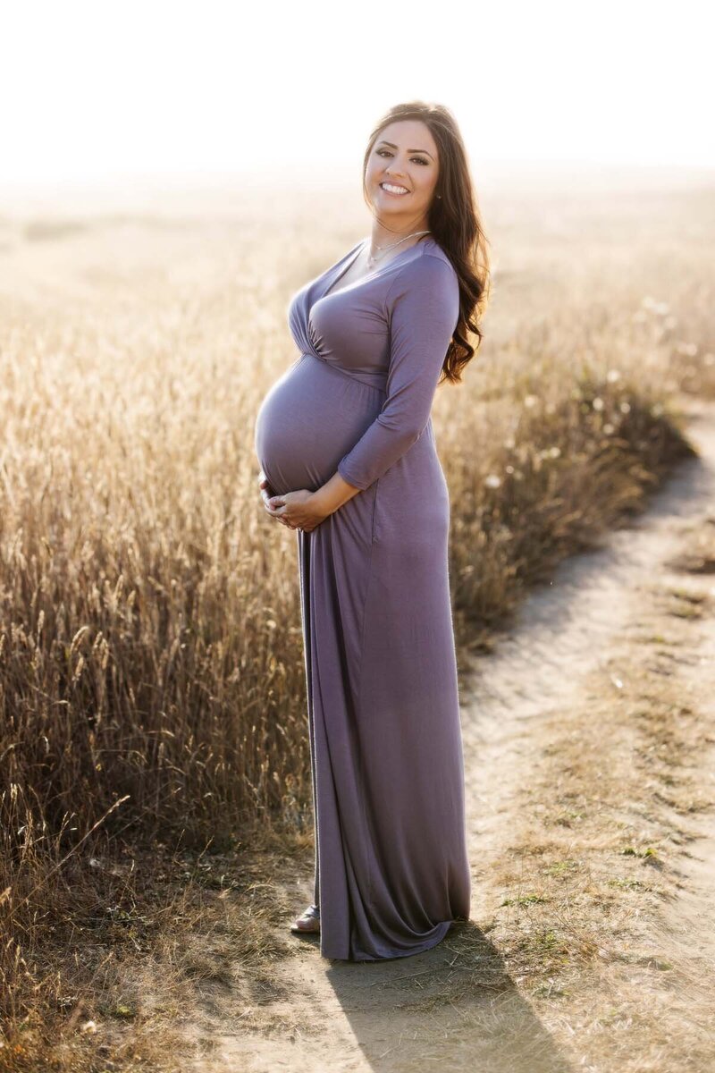Maternity portrait in field