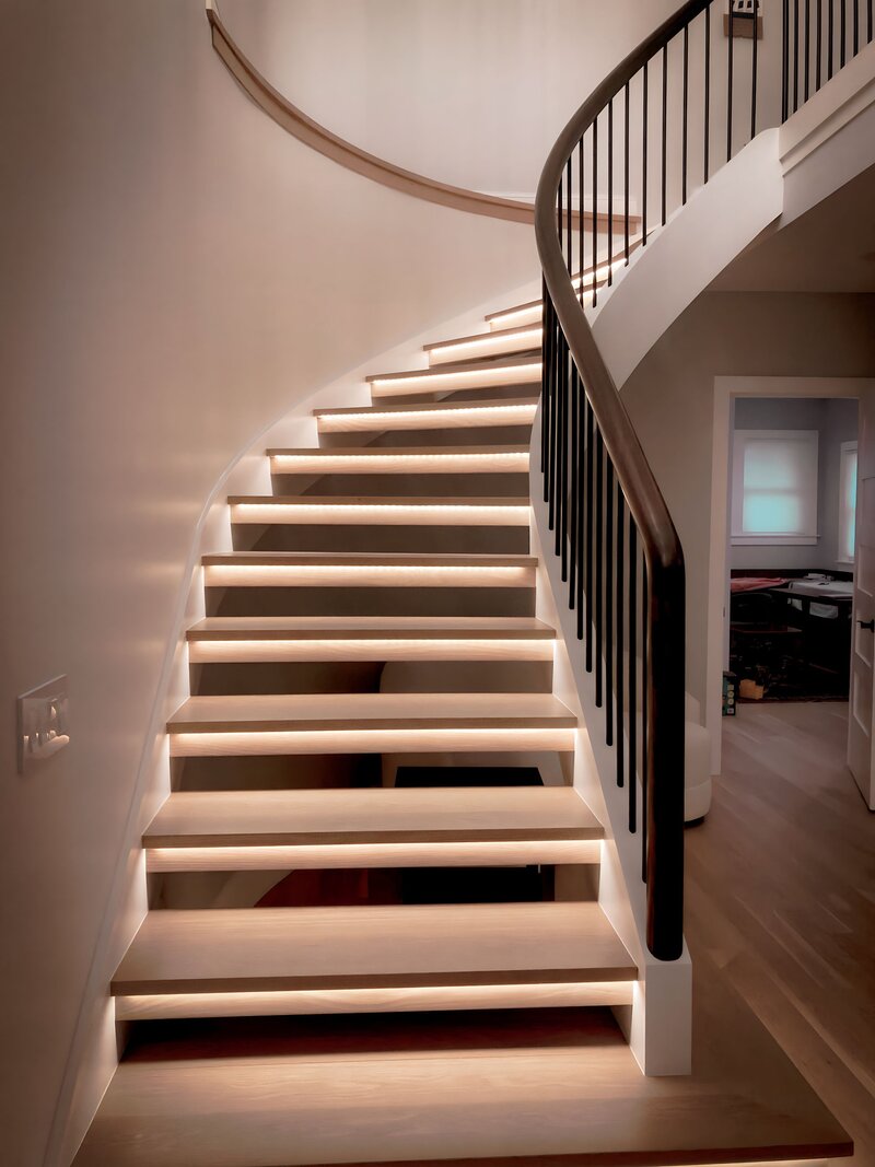 Stair tread lighting Residential Massachusetts electrical contractor