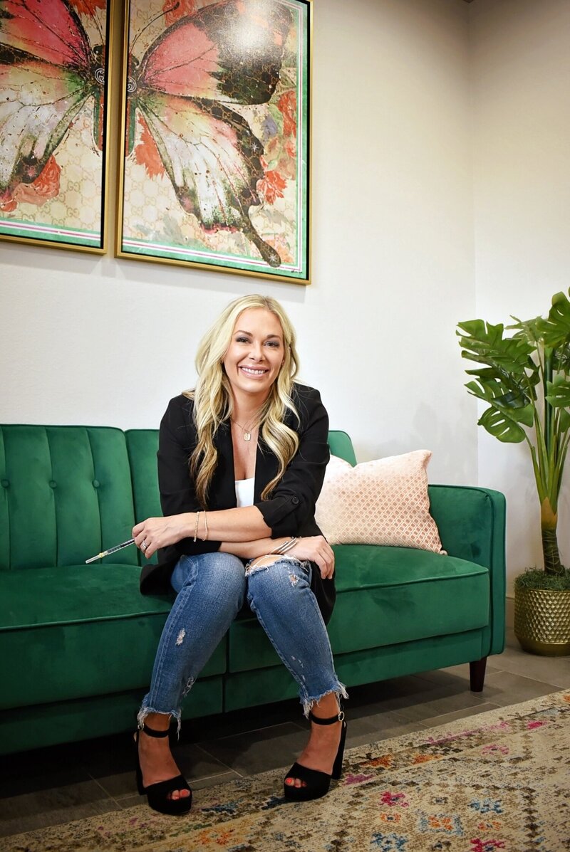 This is a photo of Jaci Rich, owner of Rich Medical Aesthetics in Midland, TX. She can help you address your skin, aging, and health issues. Reach out to book an appointment for Botox, Fillers, B12 shots, and other services.