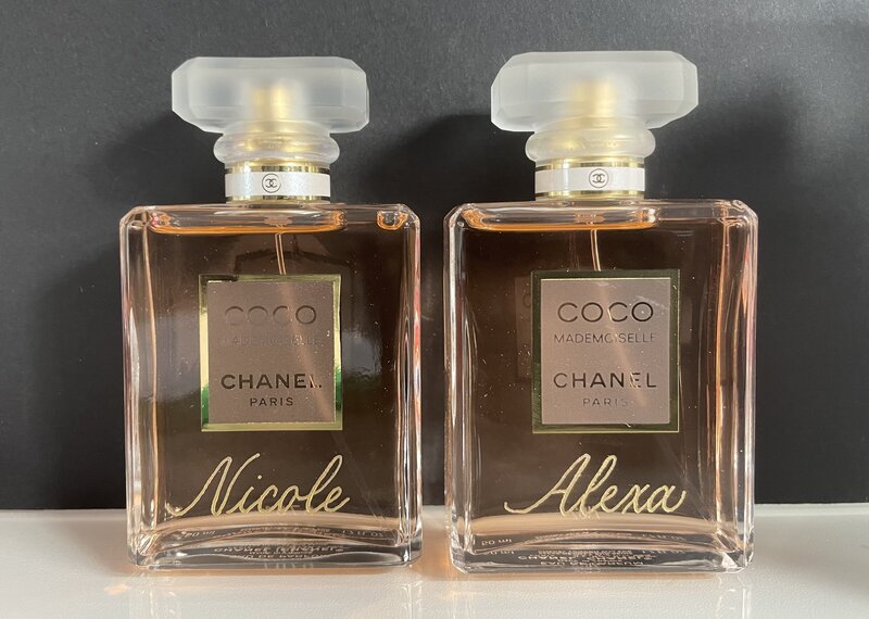Engraved Gift Perfume Bottles with custom calligraphy