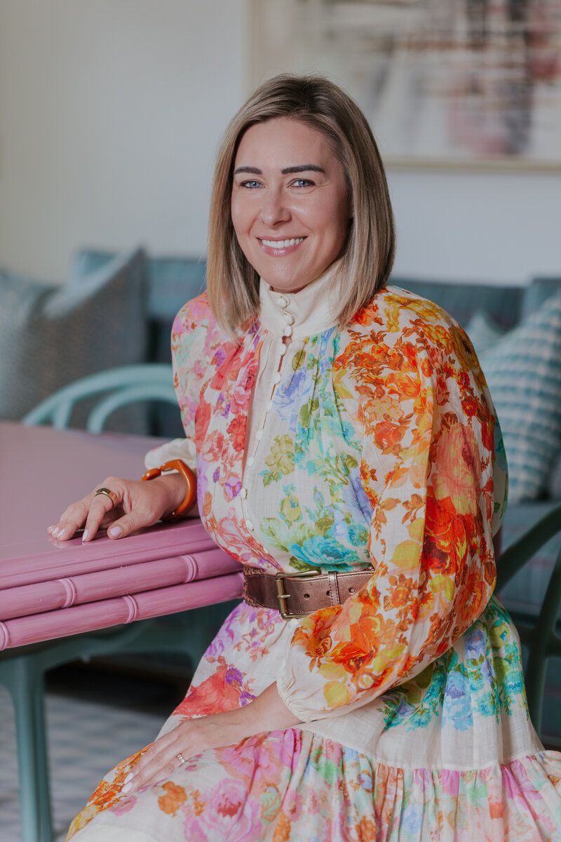 Lifestyle Headshot of Hadley Quisenberry, Owner & Chief Designer of West Trade Interiors Eastover Charlotte