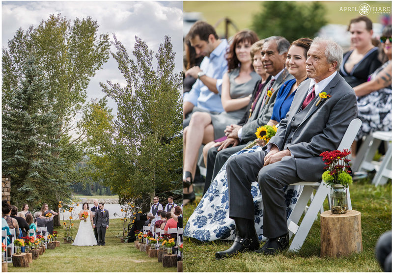 Family at outdoor wedding at The Barn at Evergreen Memorial Park