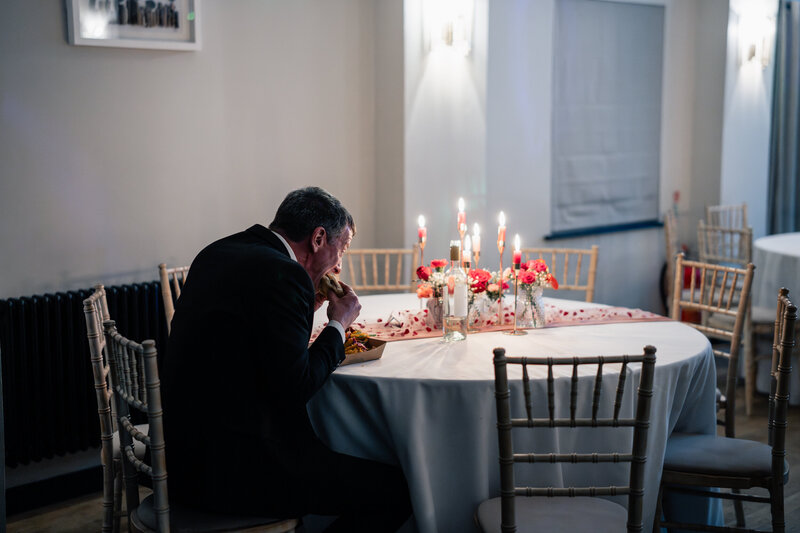 Bride getting ready putting in earrings
