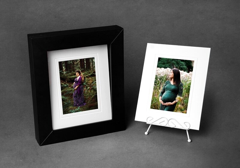Custom made print boxes featuring maternity photos by Vancouver Maternity Photographer Amber Theresa Photography.