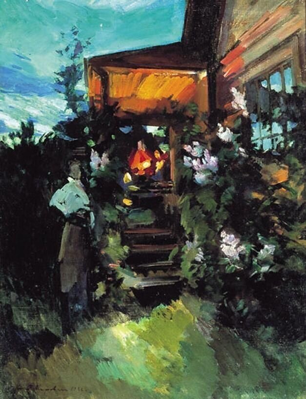 Summer evening on the porch, 1922 - Konstantin Korovin - WikiArt_org
